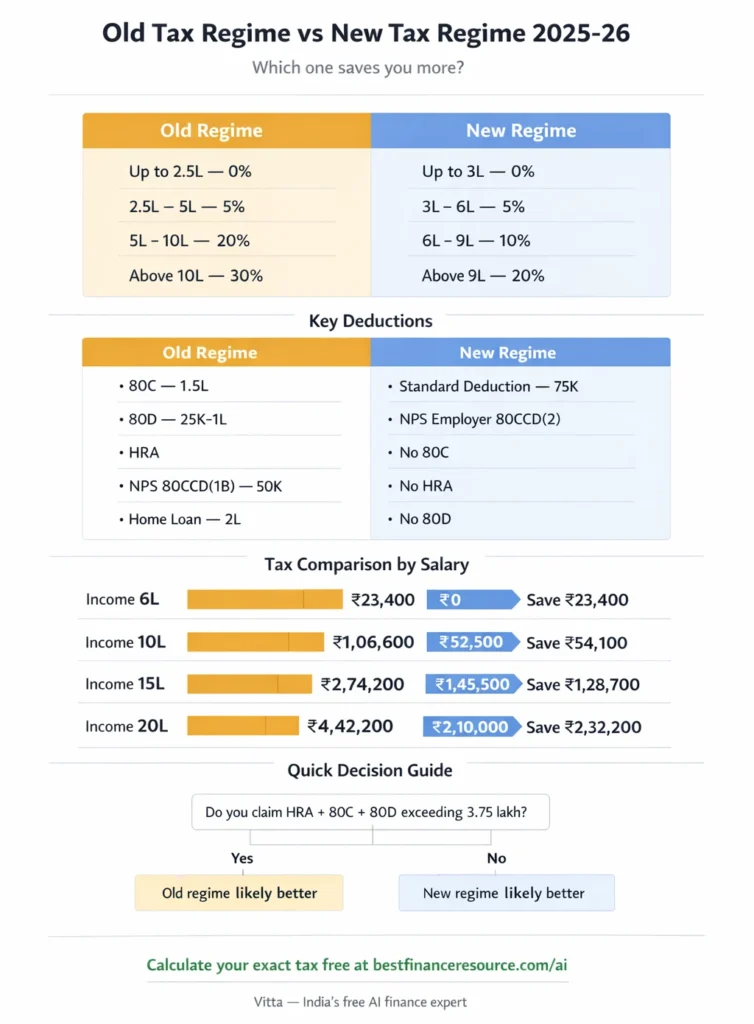 Old Tax Regime vs New Tax Regime in India for 2025-26